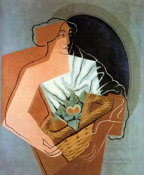 フアン・グリス Painting - バスケットを持つ女性 1927年 フアン・グリス